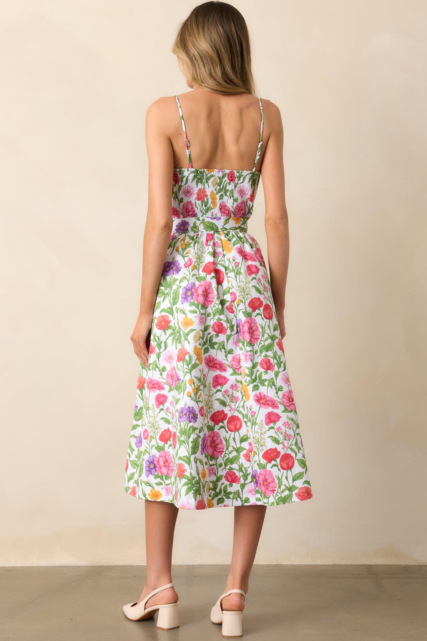 Lauren Secret Garden Floral Belted Cotton Midi Dress Product Image
