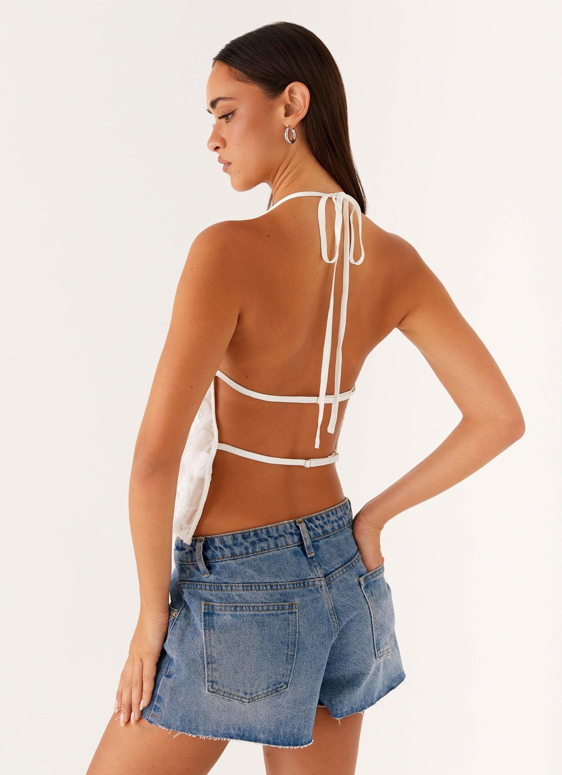 Evia Halter Top - Ivory Product Image