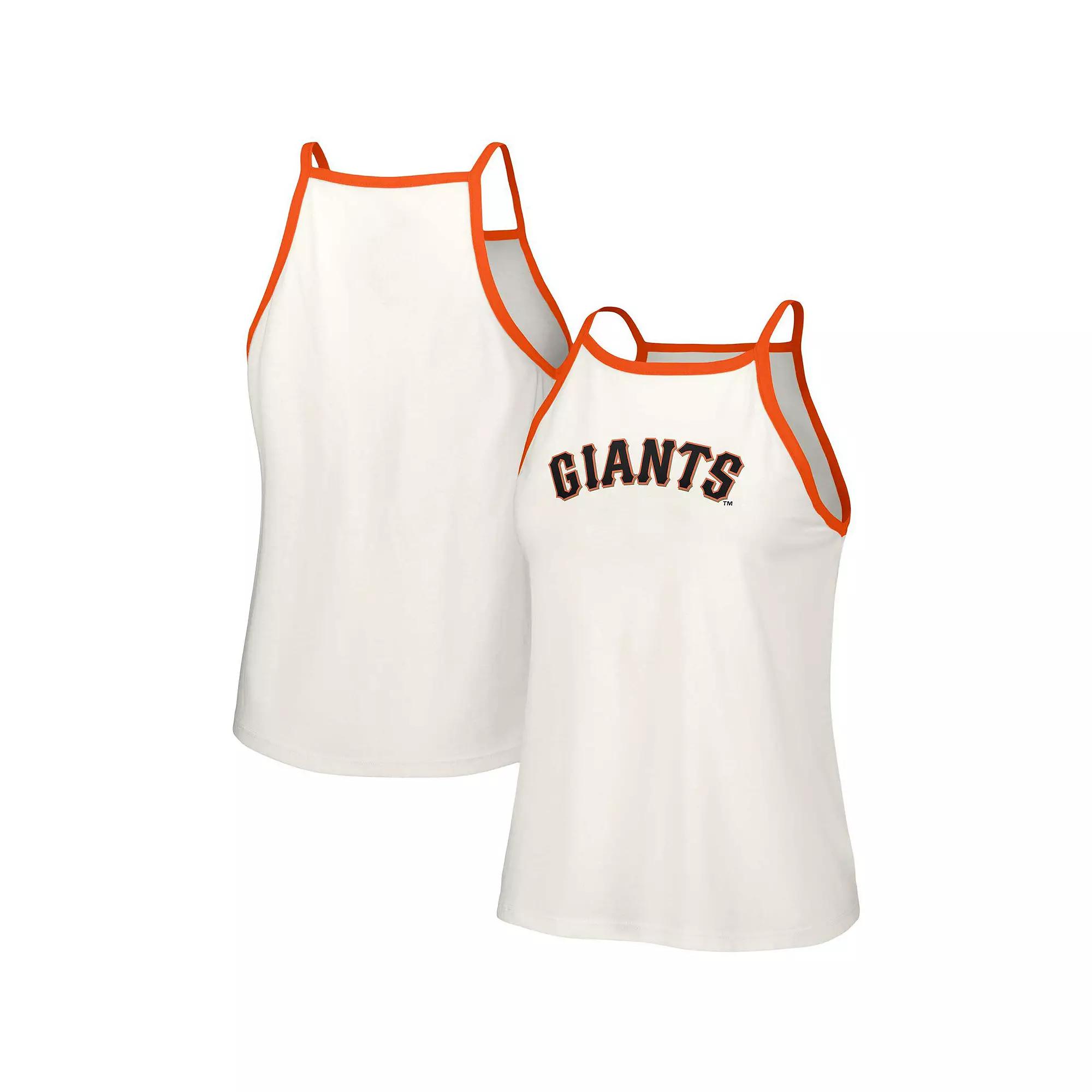 Women's Lusso White San Francisco Giants Nadine Halter Tank Top,  Product Image