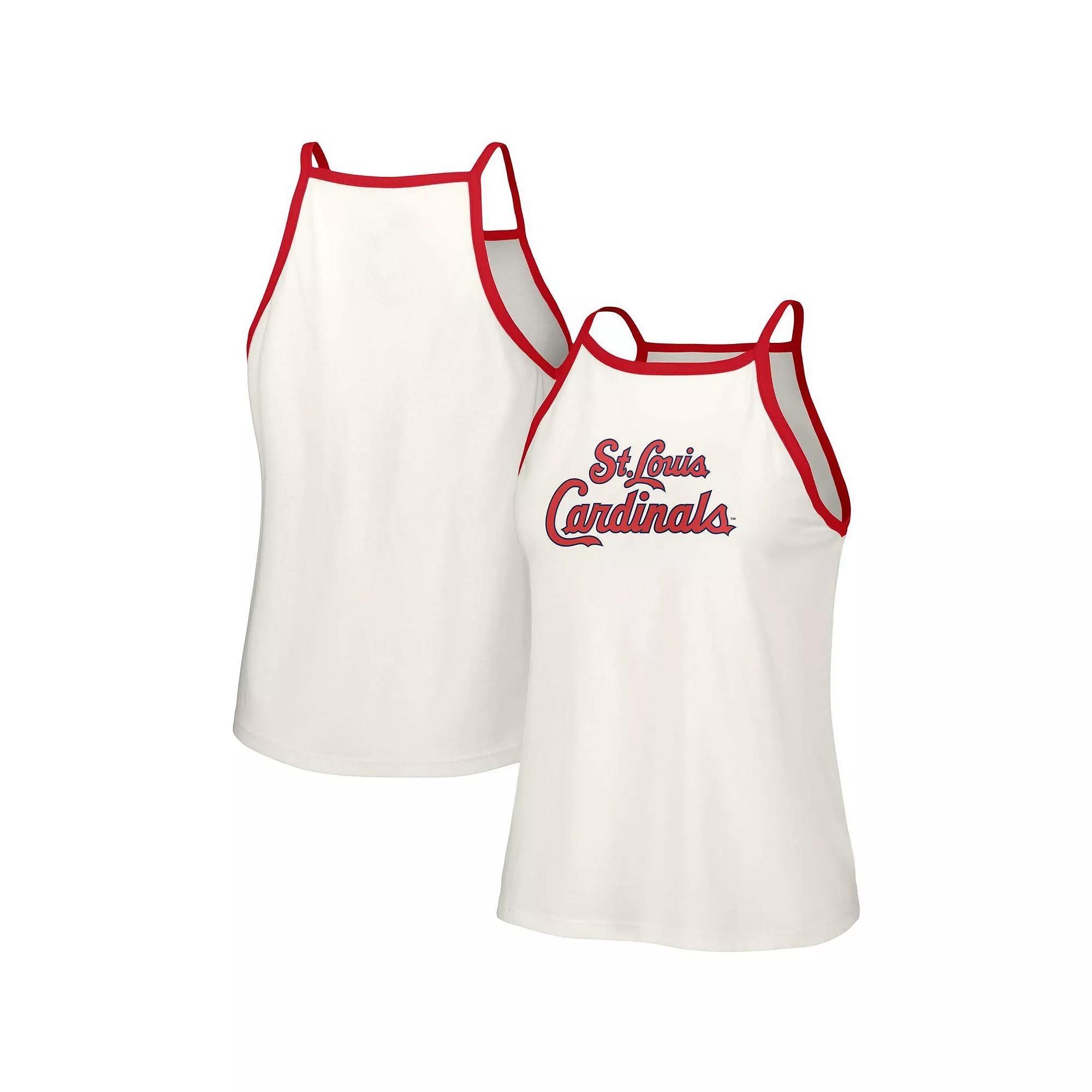 Women's Lusso White St. Louis Cardinals Nadine Halter Tank Top,  Product Image