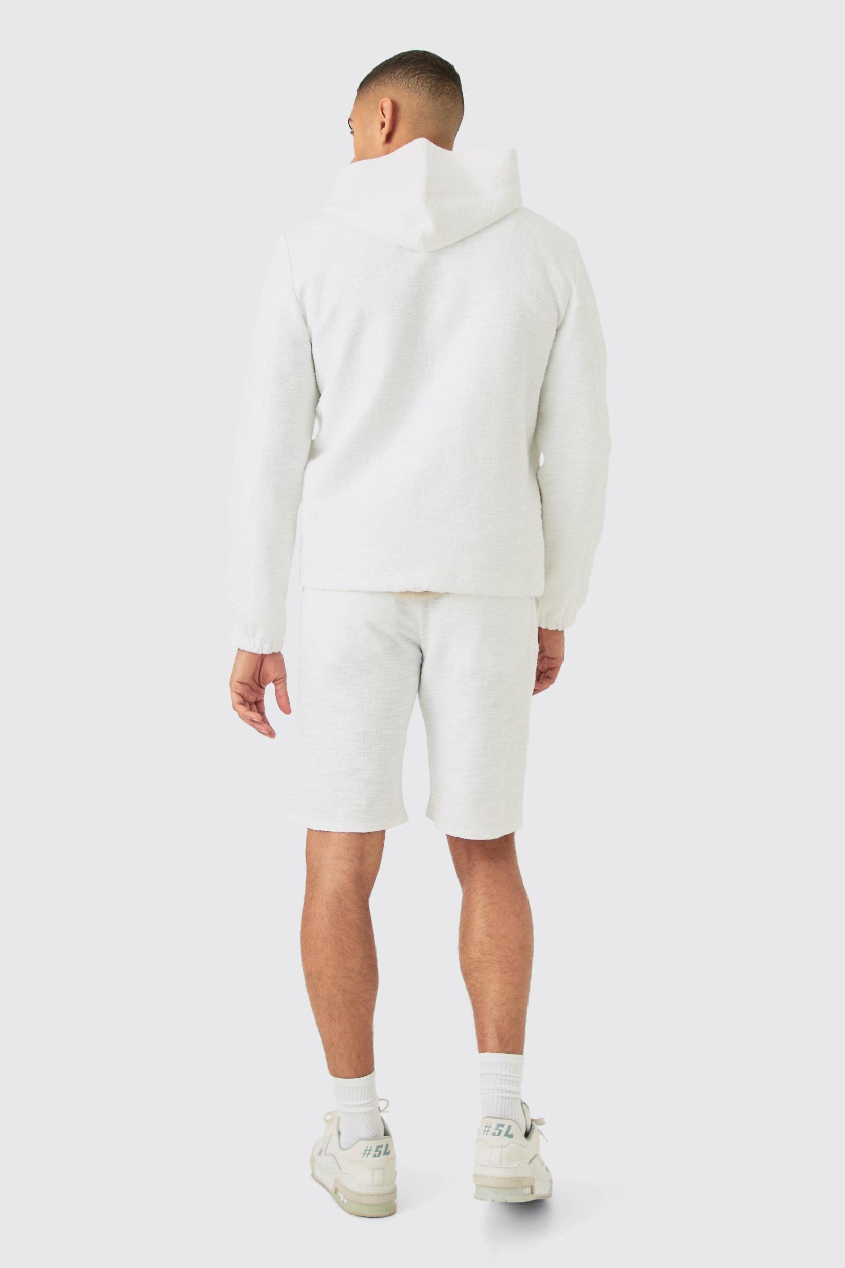 Textured Jacquard Smart Hooded Jacket | boohooMAN USA Product Image