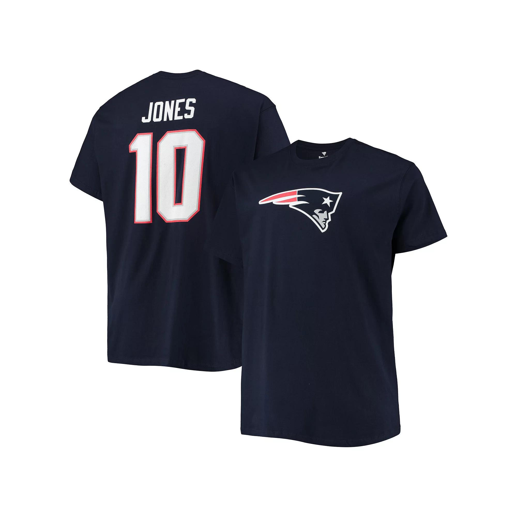 Men's Fanatics Branded Mac Jones Navy New England Patriots Big & Tall Player Name & Number T-Shirt, Size: 3XLT, Blue Product Image