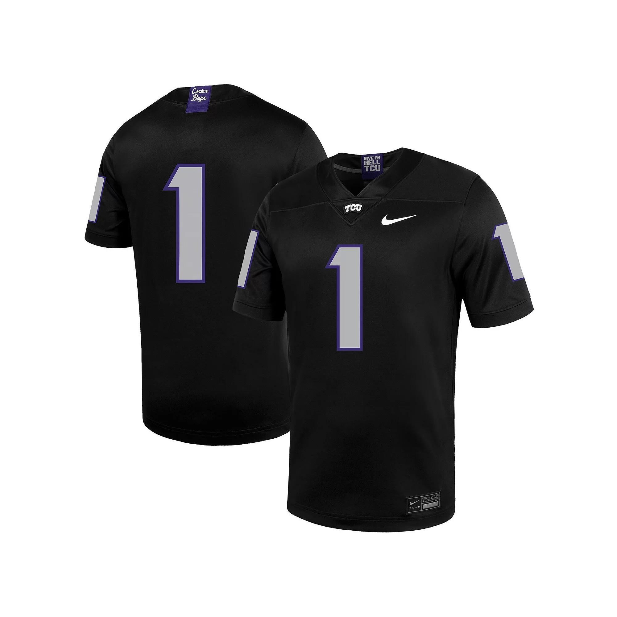 Men's Nike #1 Black TCU Horned Frogs Untouchable Football Jersey,  Product Image