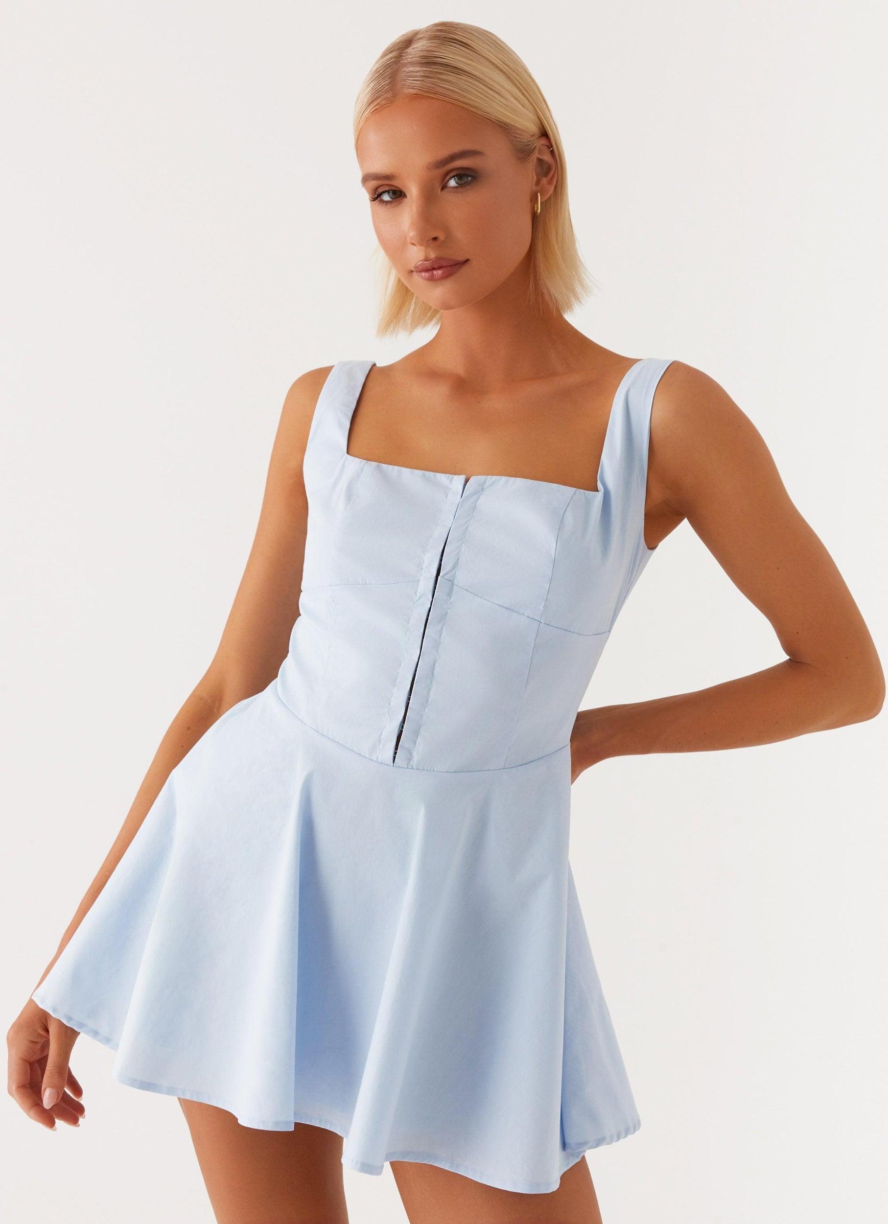 The Isle Mini Dress - Blue Product Image