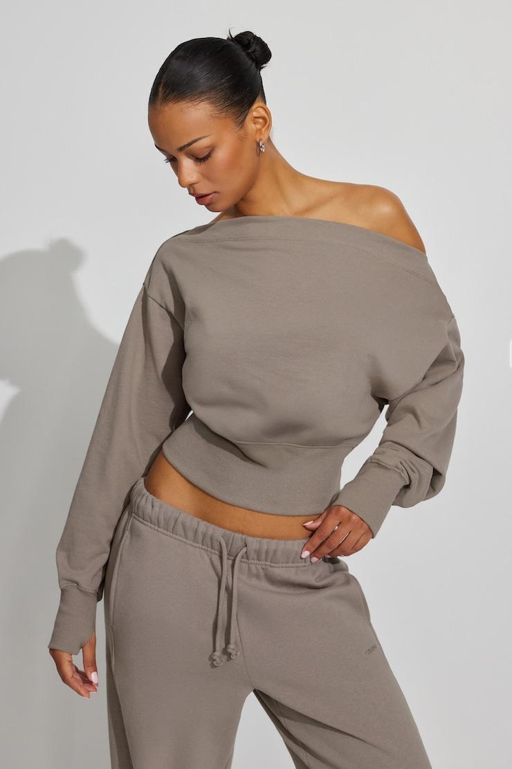 SoftTerry™ Rib Off Shoulder Sweater Product Image