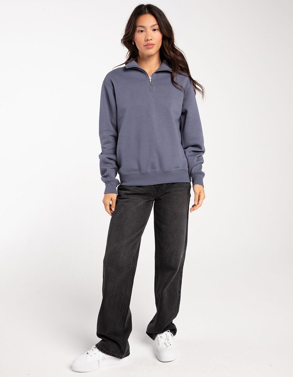 TILLYS Quarter Zip Womens Sweatshirt - DUSK Product Image