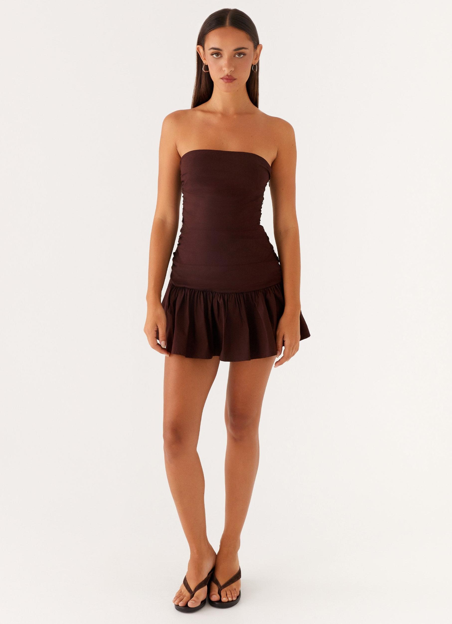 Carmel Mini Dress - Chocolate Product Image