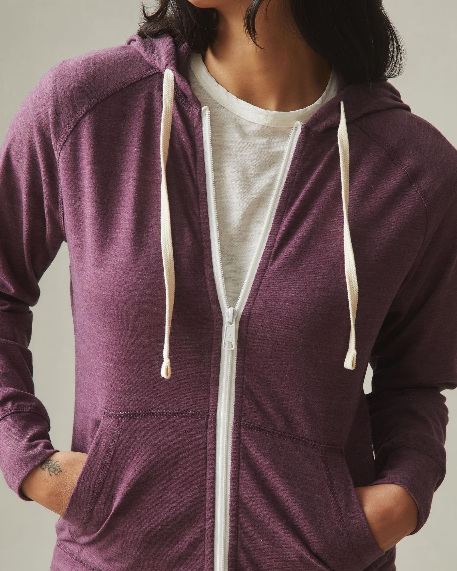 Men's Lightweight Full Zip - Grape Wine Heather Product Image