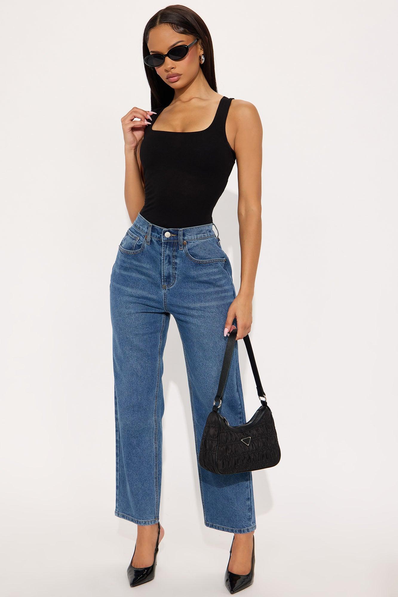 Jolie Square Neck Basic Tank - Black Product Image