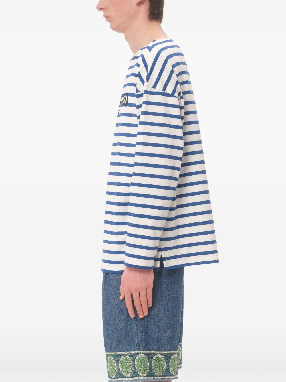 VALENTINO Garavani Men Embroidered Cotton T-shirt In Stripped Product Image