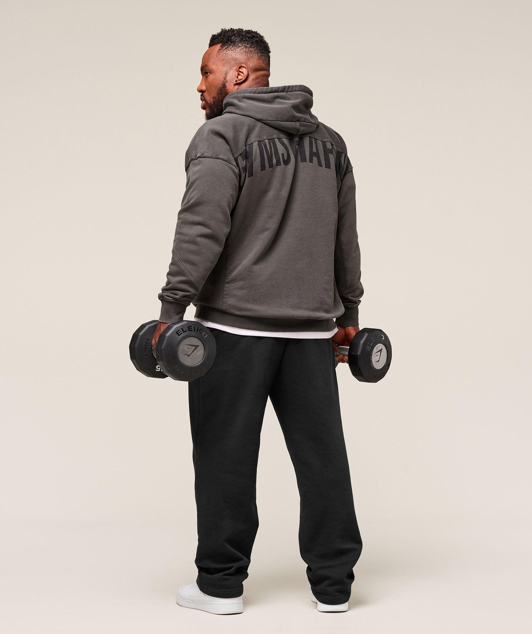 Gymshark Power Washed Hoodie - Onyx Grey Male Product Image