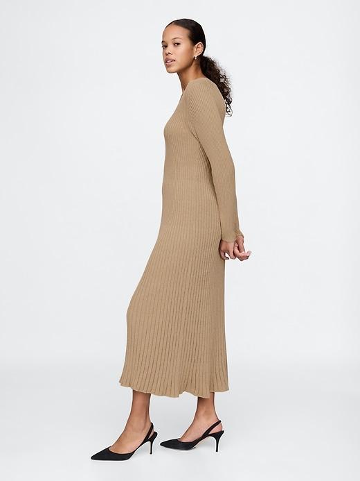 V-Neck Rib Maxi Sweater Dress Product Image