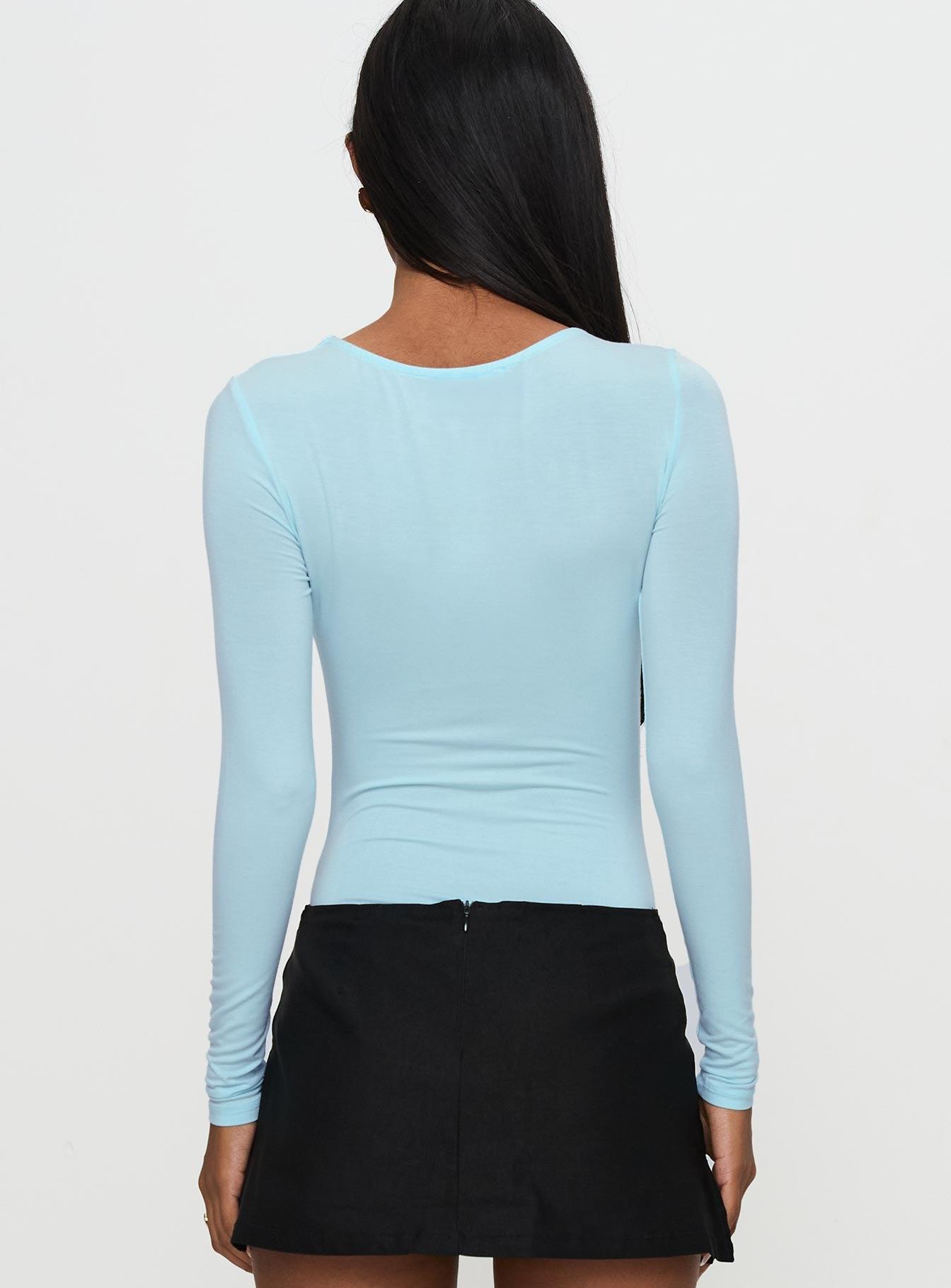 Glorious Look Twist Detail Bodysuit Blue Product Image