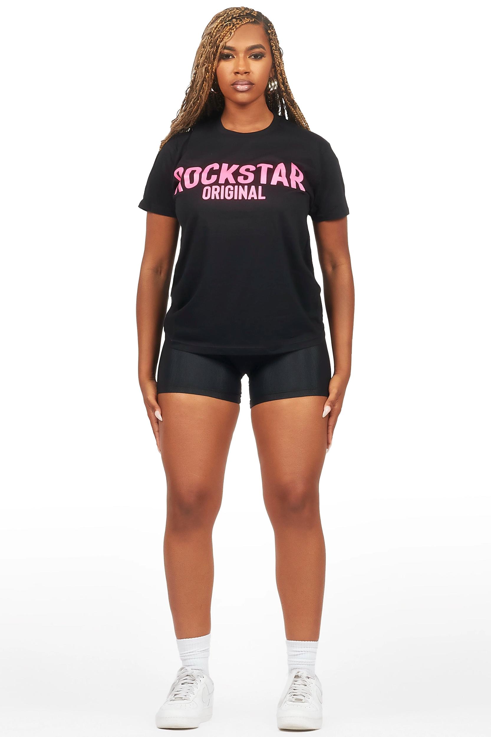 Fana Black/Pink Oversized T-Shirt Female Product Image