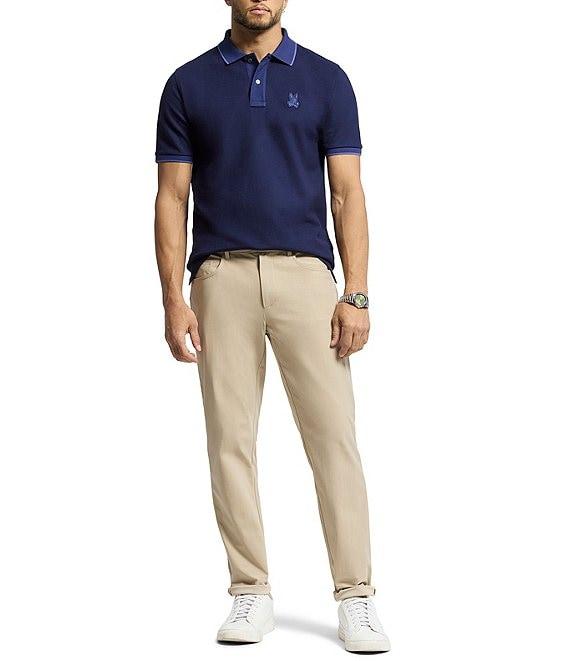 Psycho Bunny New Castle Pique Short Sleeve Contrast Collar Polo Shirt Product Image