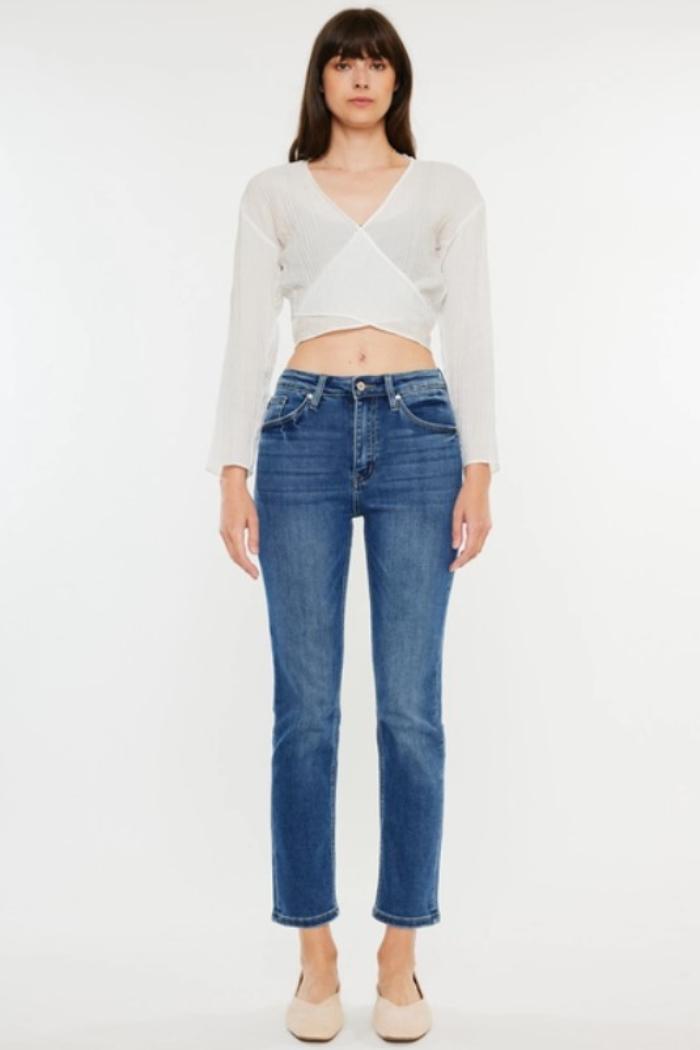 High Rise Slim Straight Jeans Product Image