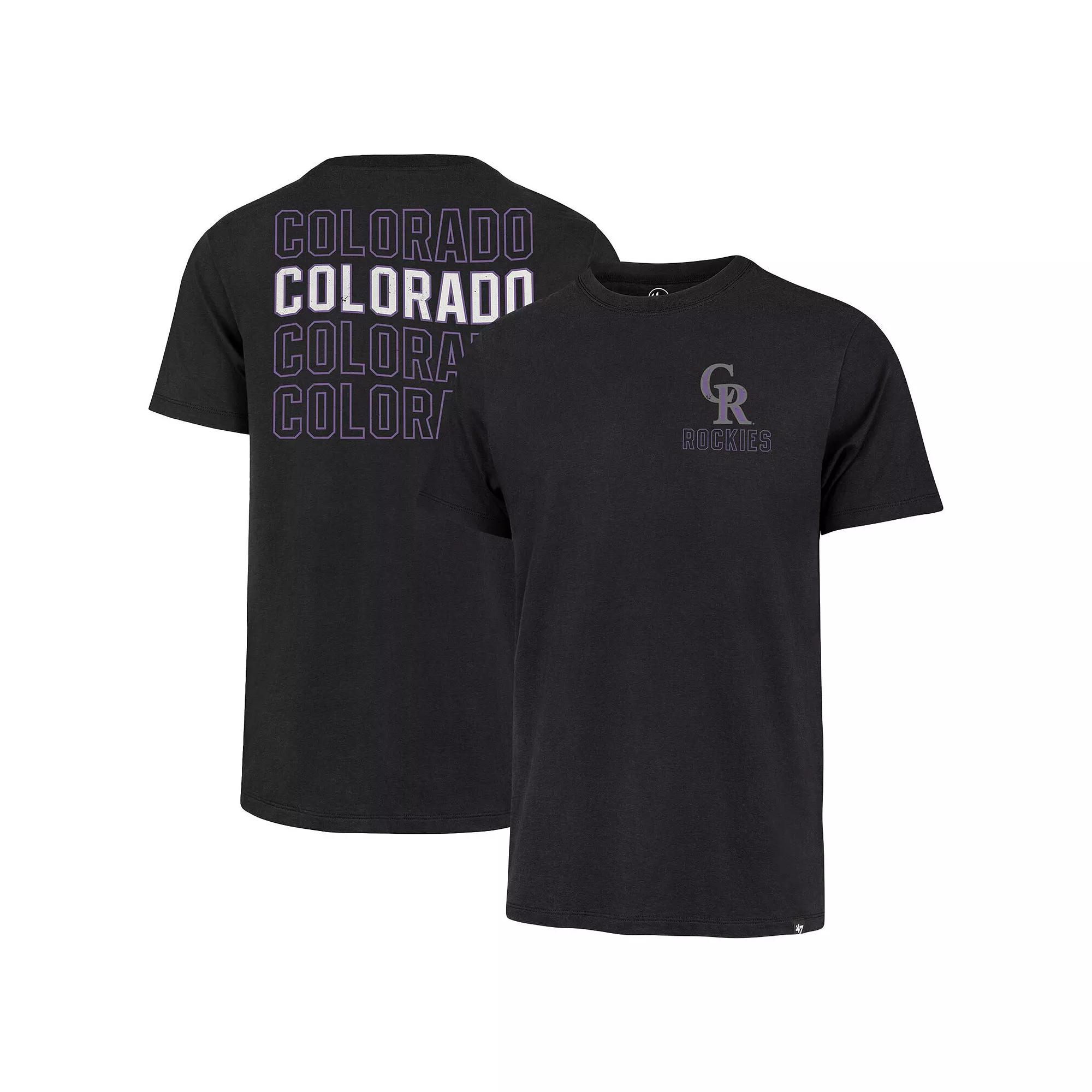Men's '47 Black Colorado Rockies Hang Back Franklin T-Shirt,  Product Image