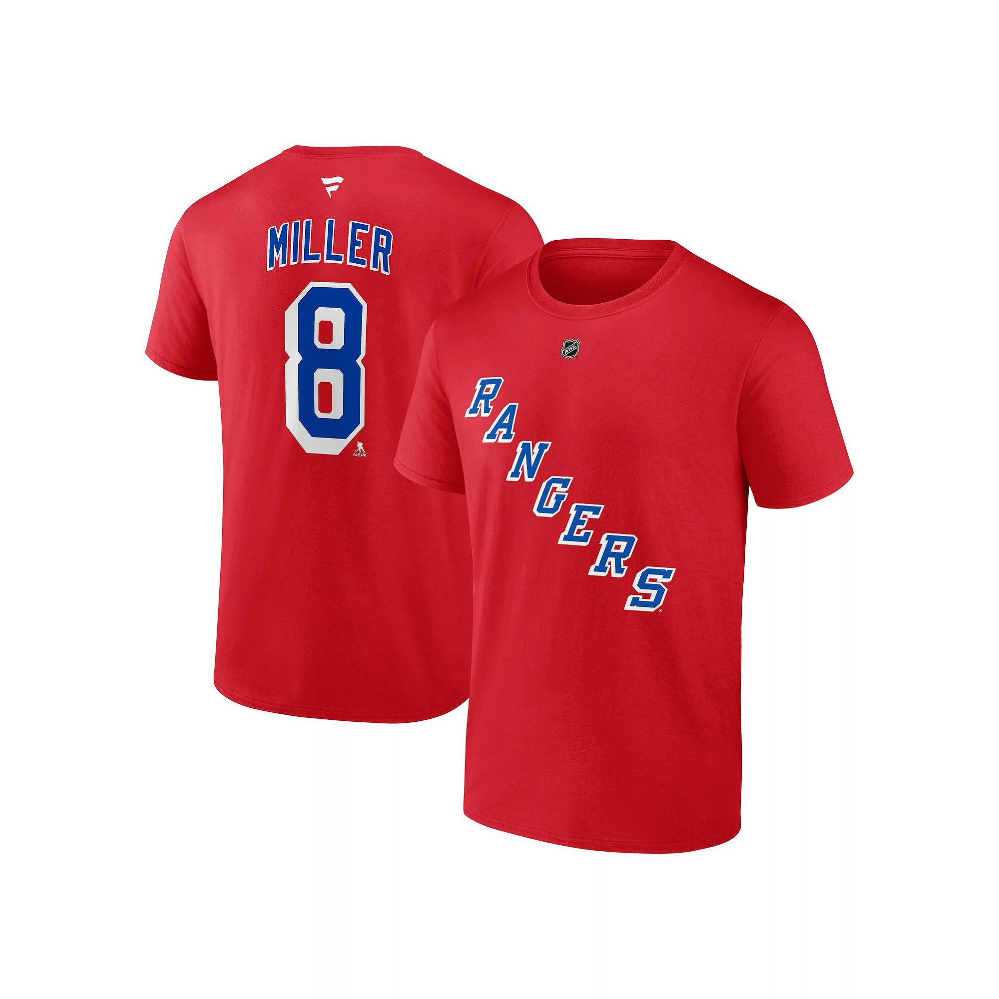 Men's Fanatics J.T. Miller Red New York Rangers Authentic Stack Name & Number T-Shirt, Size: 3XL, Ran Red Product Image