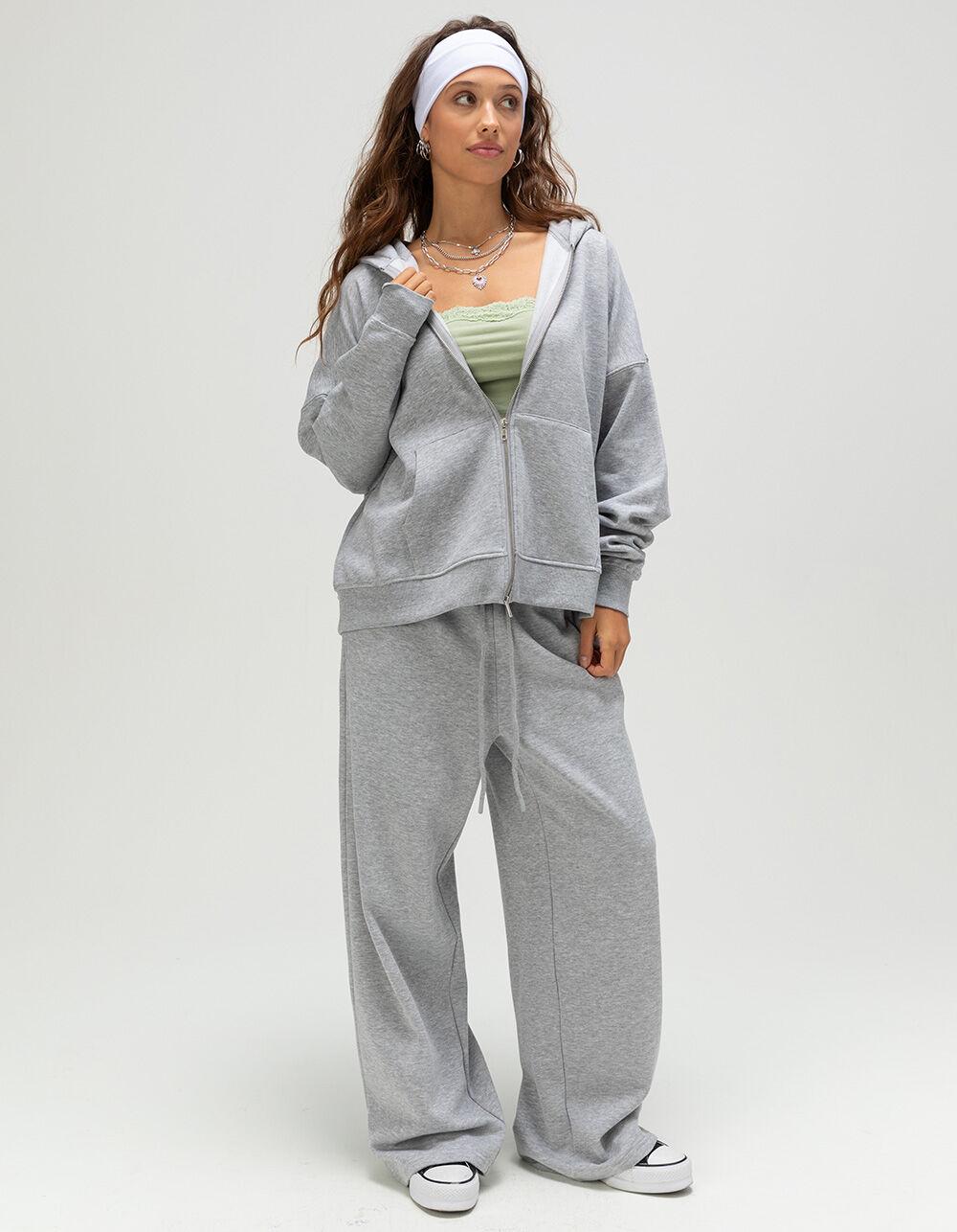 TILLYS Womens Oversized Zip-Up Hoodie - HEATHER GRAY Product Image