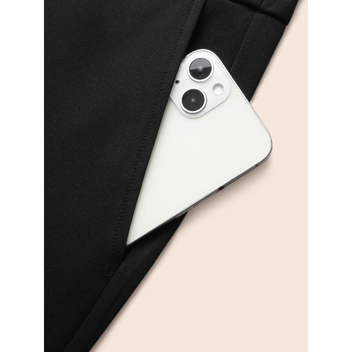 Plus Size Diamond Trim Wide-Leg Pants Women Black Formal Wide Leg Mid Rise Party Pants BloomChic 18-20/2X Product Image