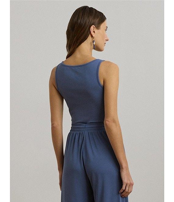 Lauren Ralph Lauren Stretch Cotton Scoop Neck Tank Top Product Image