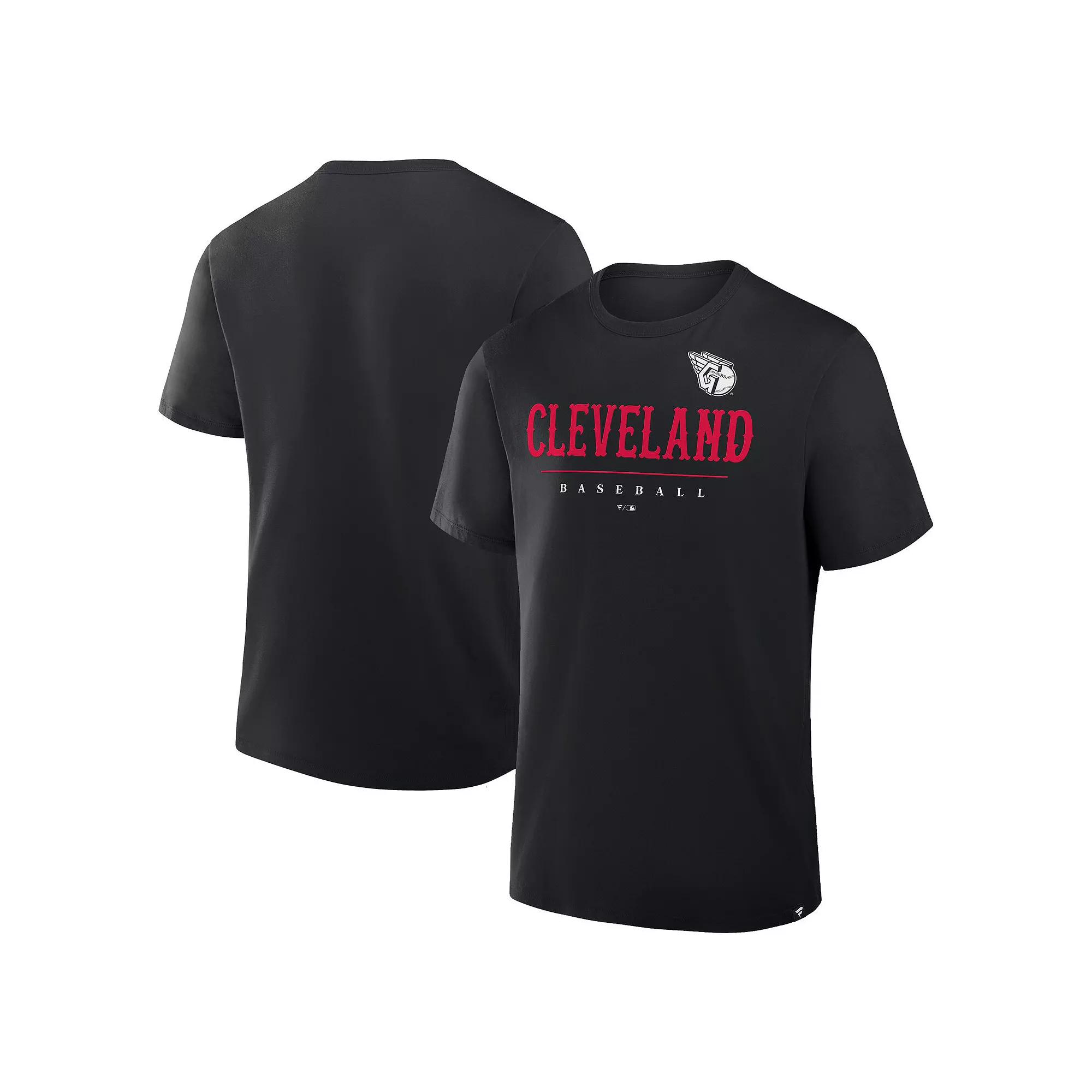 Men's Fanatics Black Cleveland Guardians Color Pop Legacy Clubhouse T-Shirt,  Product Image