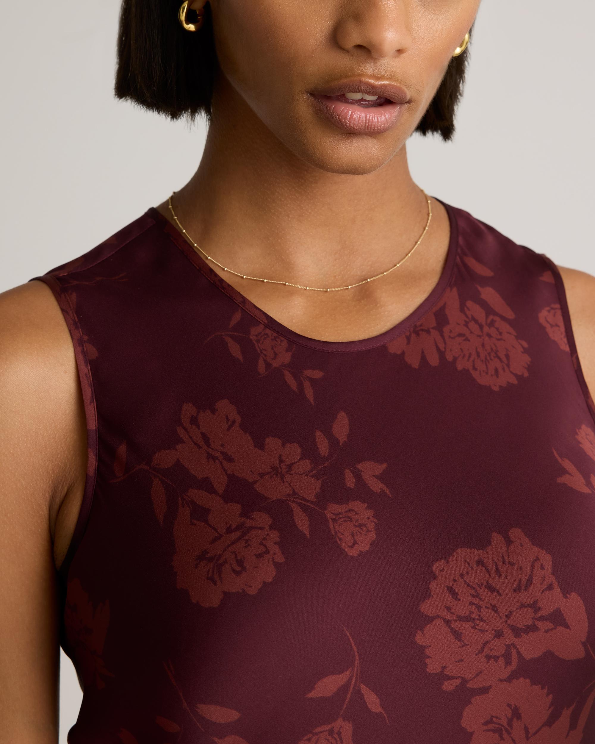 Quince | Women's Washable Stretch Silk Tank Top Midi Dress Product Image