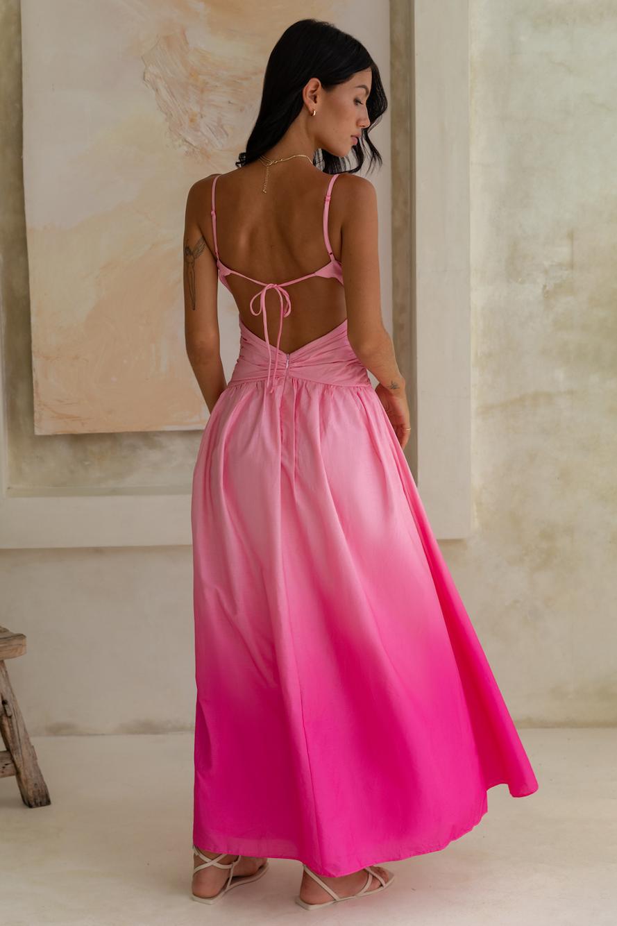 Caramel Latte Maxi Dress Pink Product Image