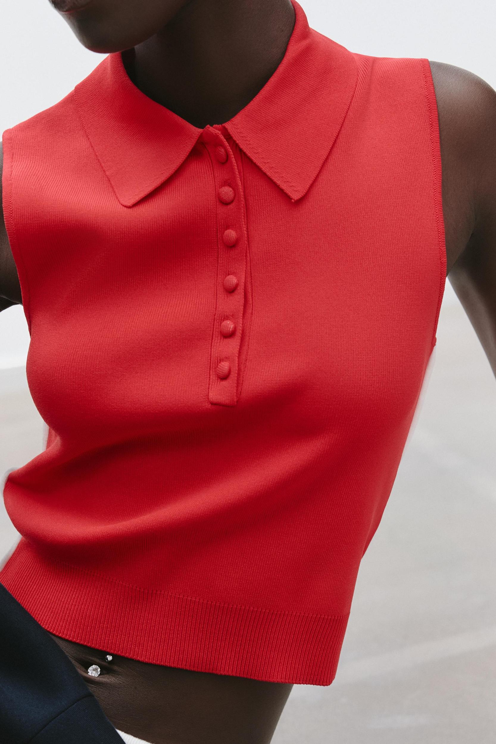 SIDE STRIPE KNIT TOP Product Image