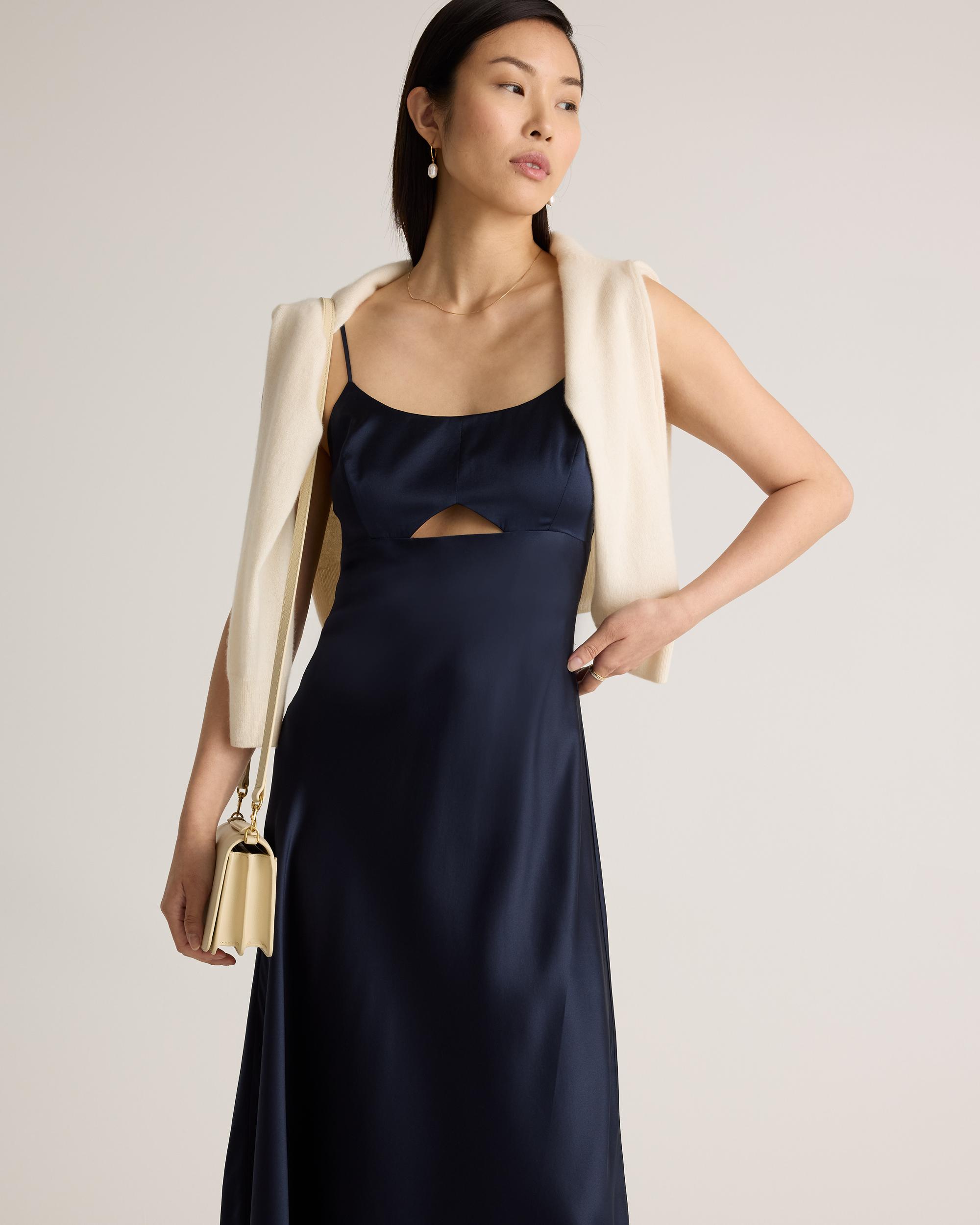 Quince | Women's Cutout Midi Slip Dress Mulberry Silk Product Image