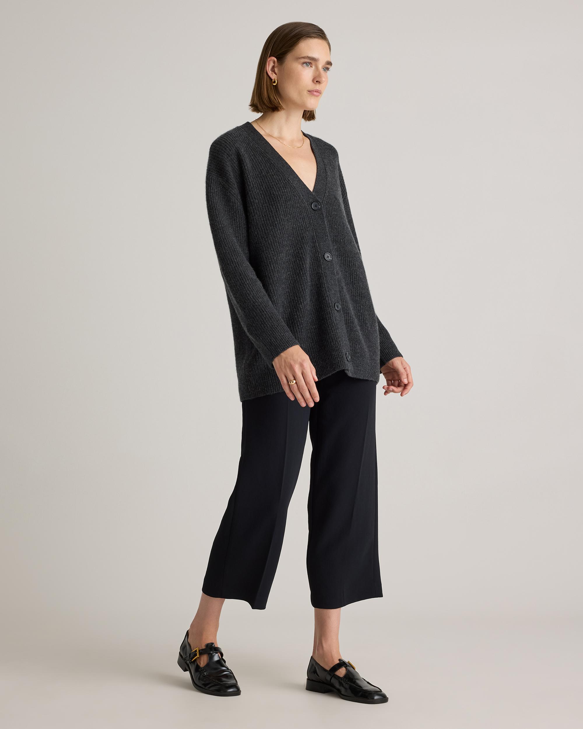 Quince | Women's Mongolian Spring Cashmere OverSized Boyfriend Cardigan Sweater Size XL Product Image