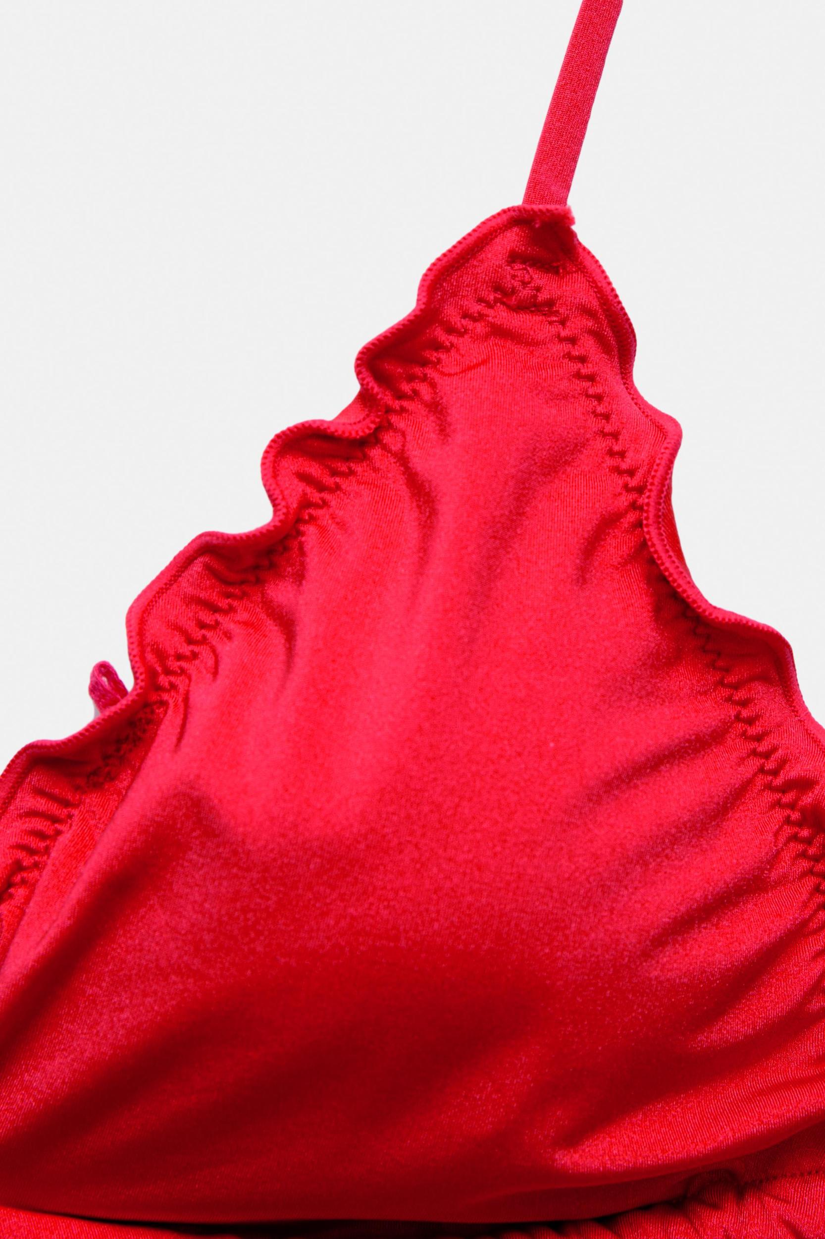 Ruffled triangle bikini top Product Image