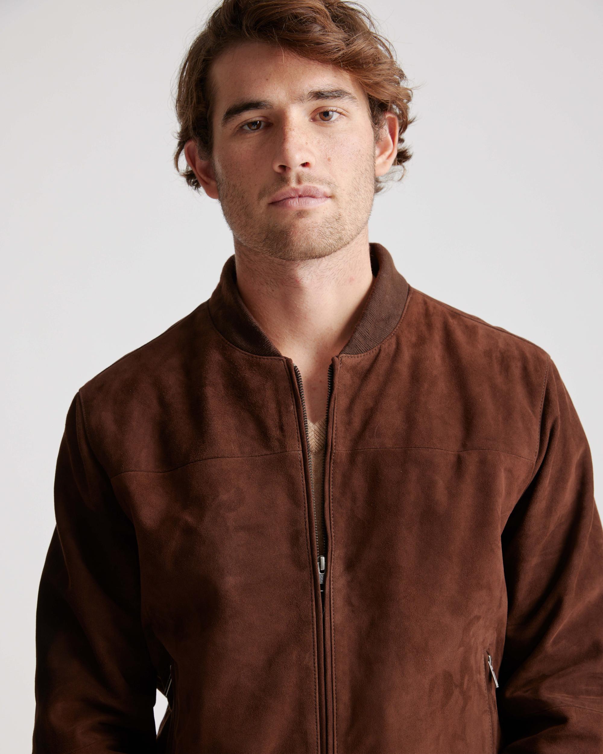 Quince | Men's 100% Suede Bomber Jacket Size XL, Suede Leather Product Image