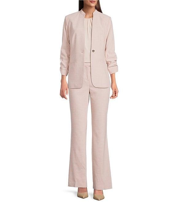 Calvin Klein Solid Knit Pleated Crew Neck Sleeveless Cami Top Product Image