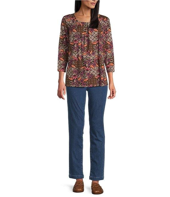 Intro Stella Straight Leg Pull-On Denim Pants Product Image