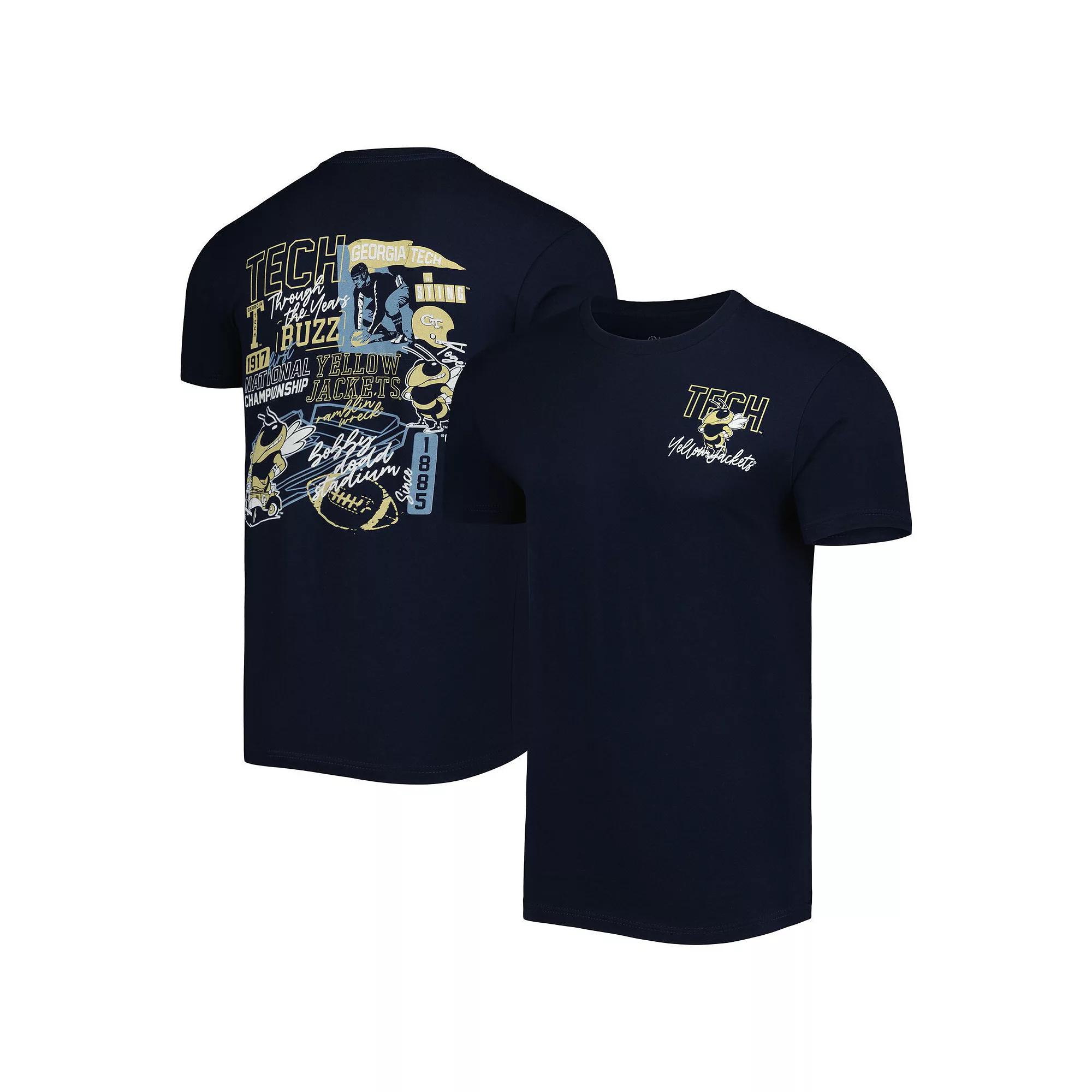 Men's Navy Georgia Tech Yellow Jackets Vintage Through the Years Two-Hit T-Shirt, Size: XL, Blue Product Image