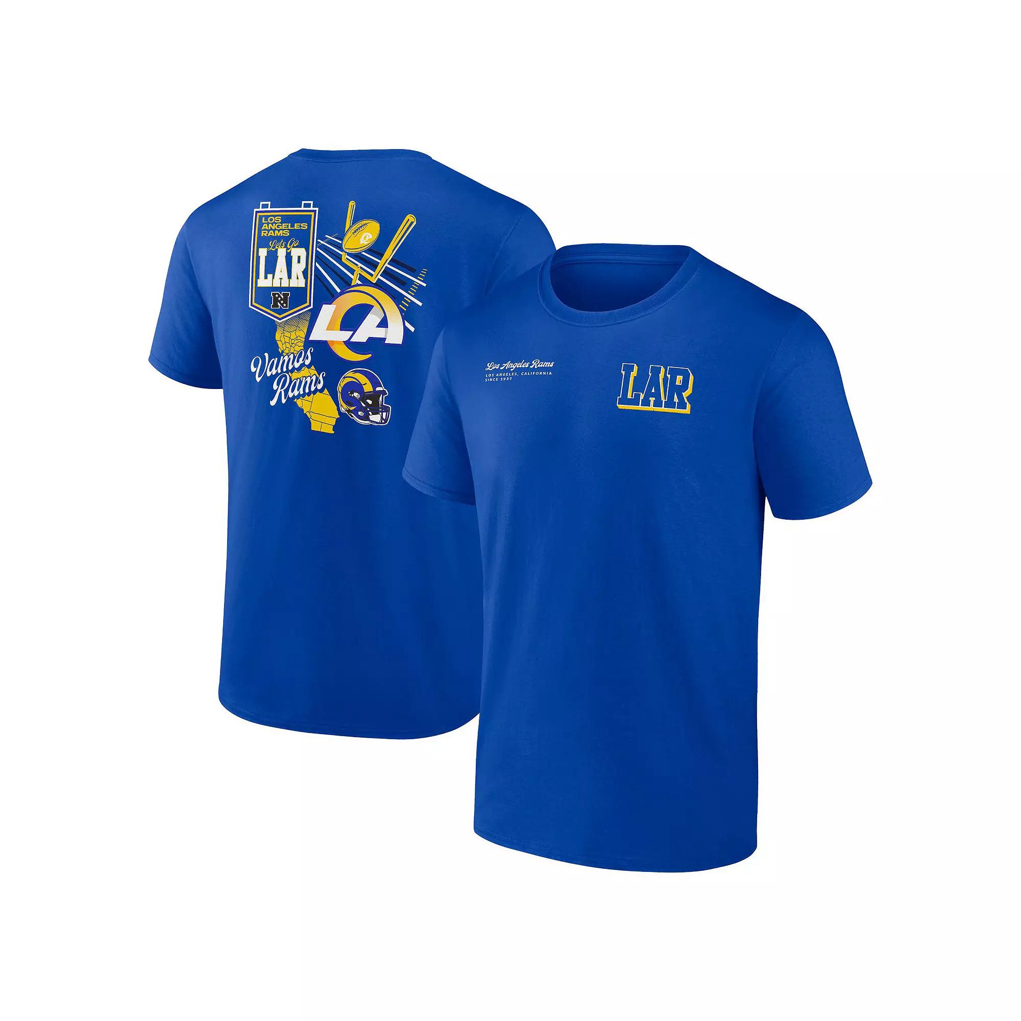 Men's Fanatics Royal Los Angeles Rams Split Zone T-Shirt,  Product Image
