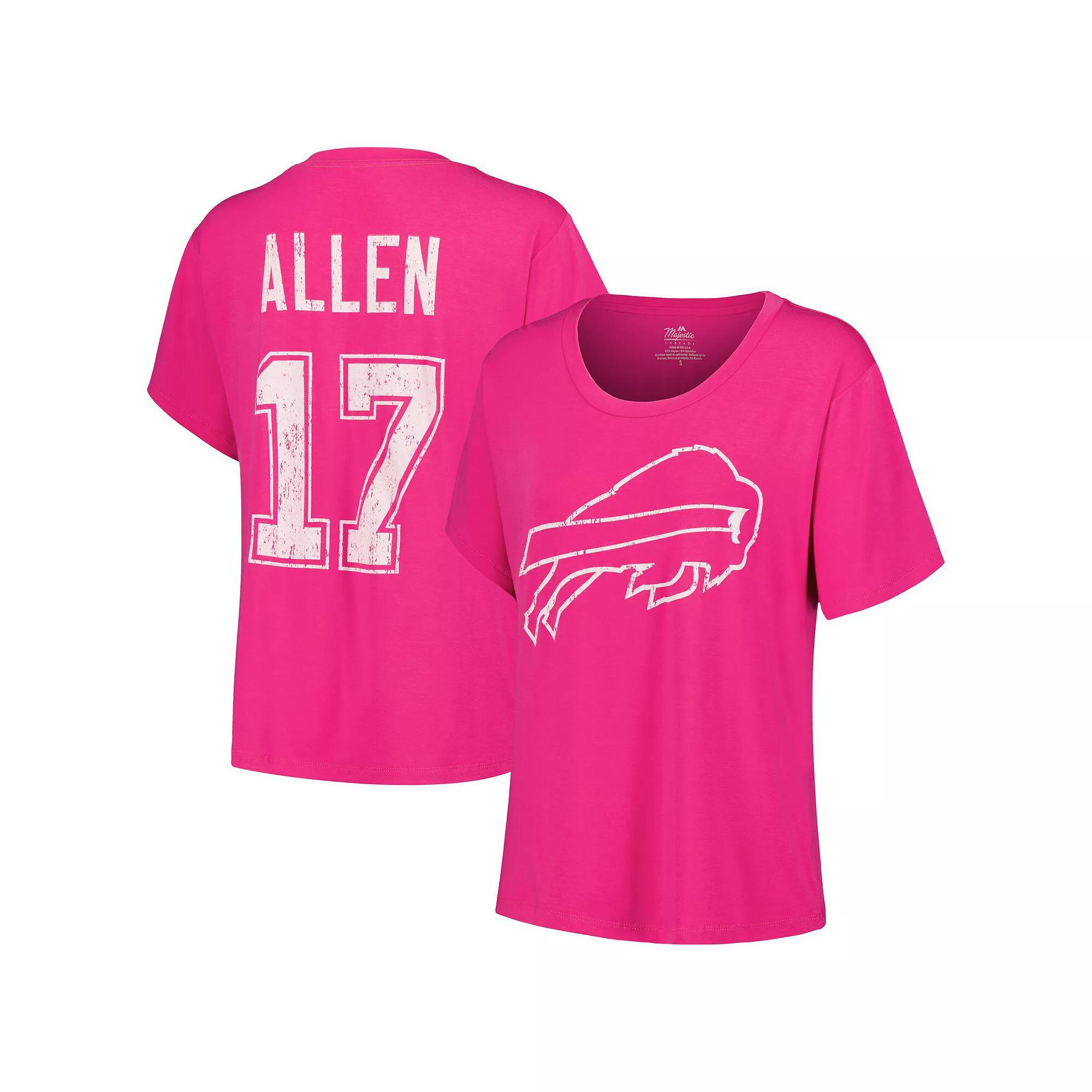 Women's Majestic Threads Josh Allen Pink Buffalo Bills Name & Number T-Shirt, Size: 2XL Product Image