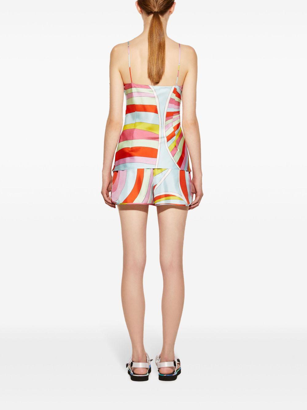 Iride-print silk camisole top Product Image