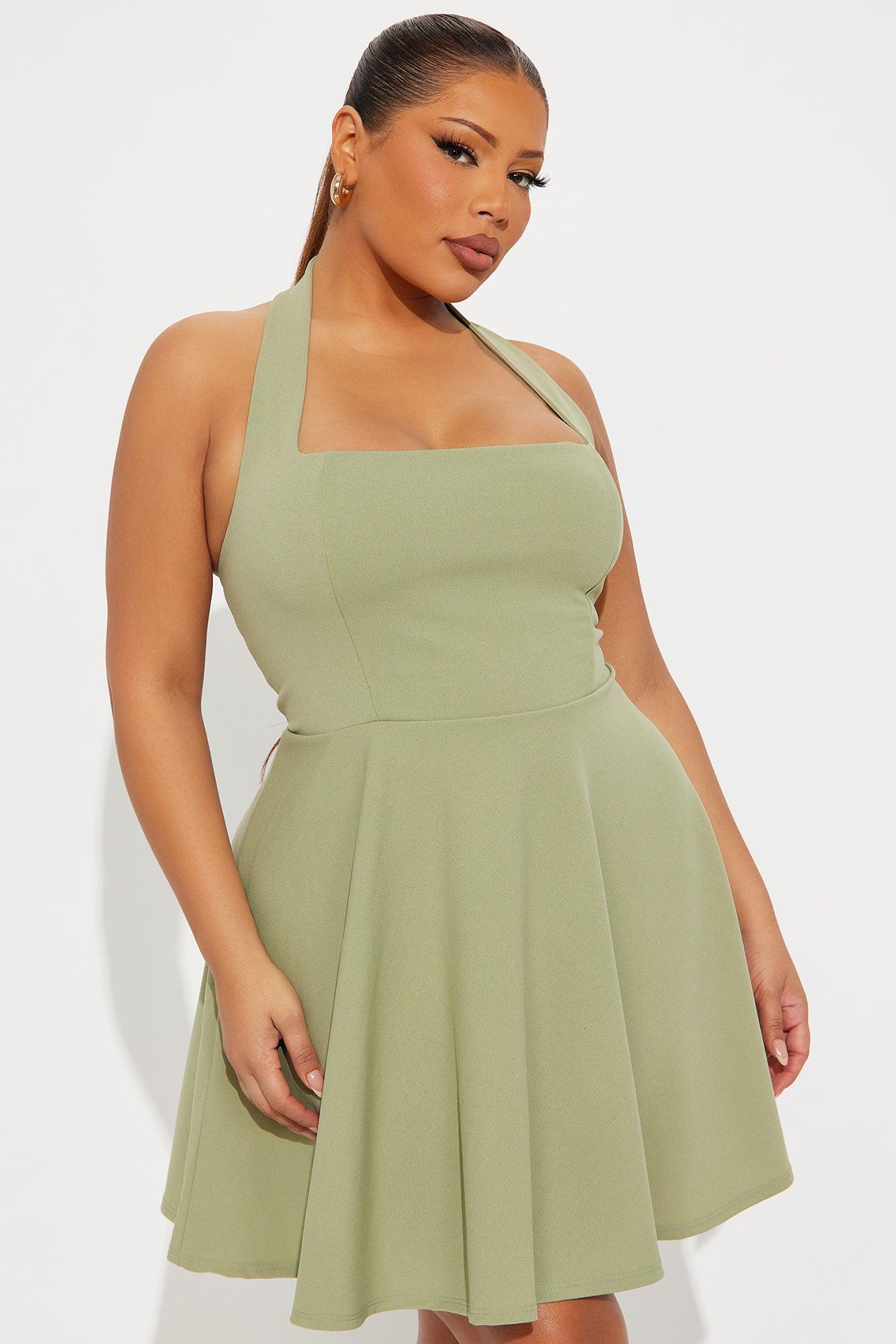 Alena Halter Mini Dress - Sage Product Image