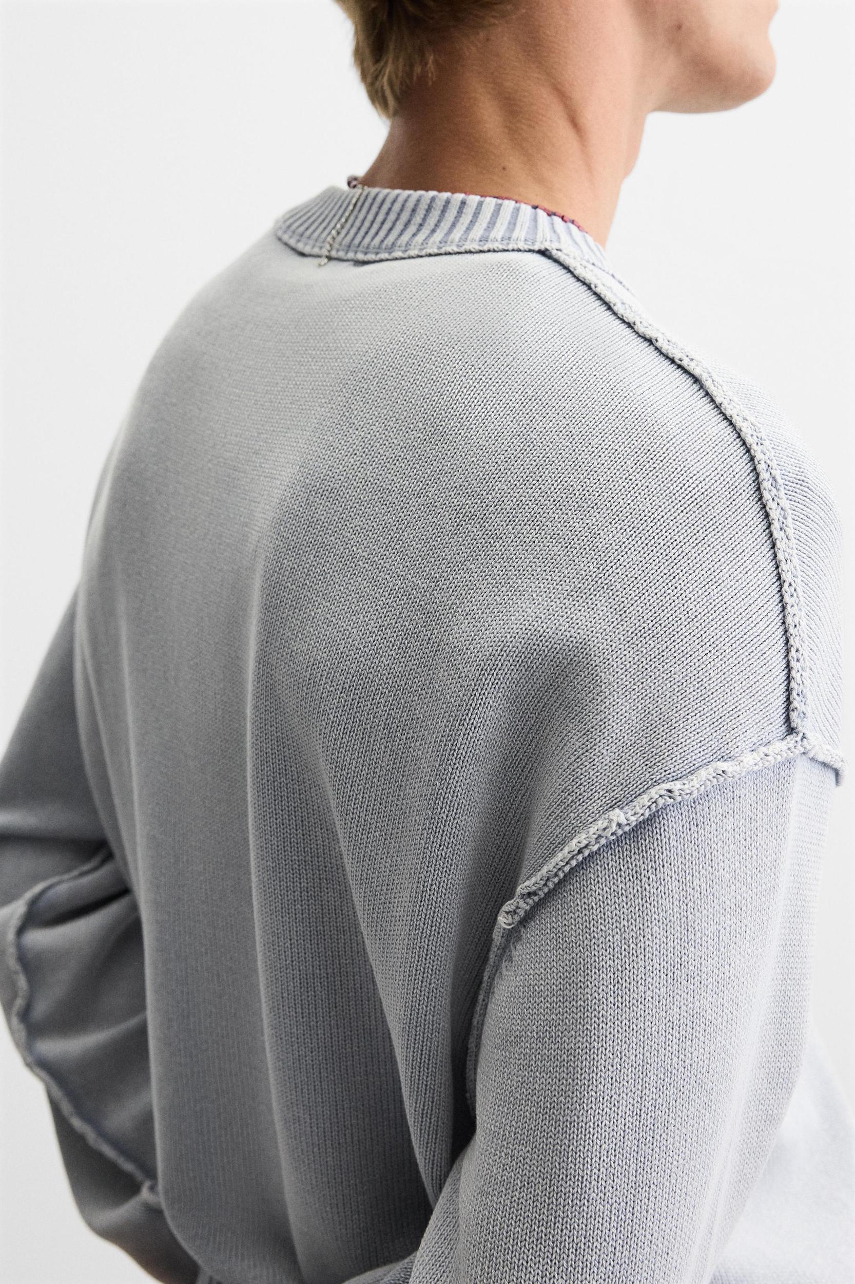 WASHED REVERSE EFFECT SWEATER Product Image