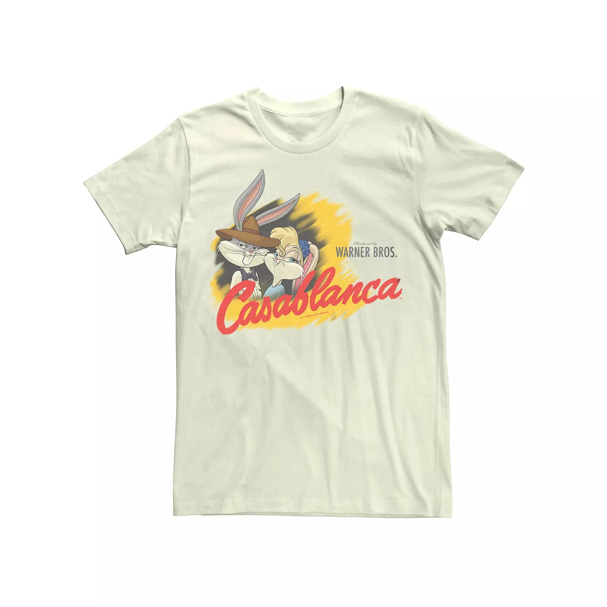Men's Looney Tunes Bugs And Lola Bunny Casablanca Poster Graphic Tee,  Product Image