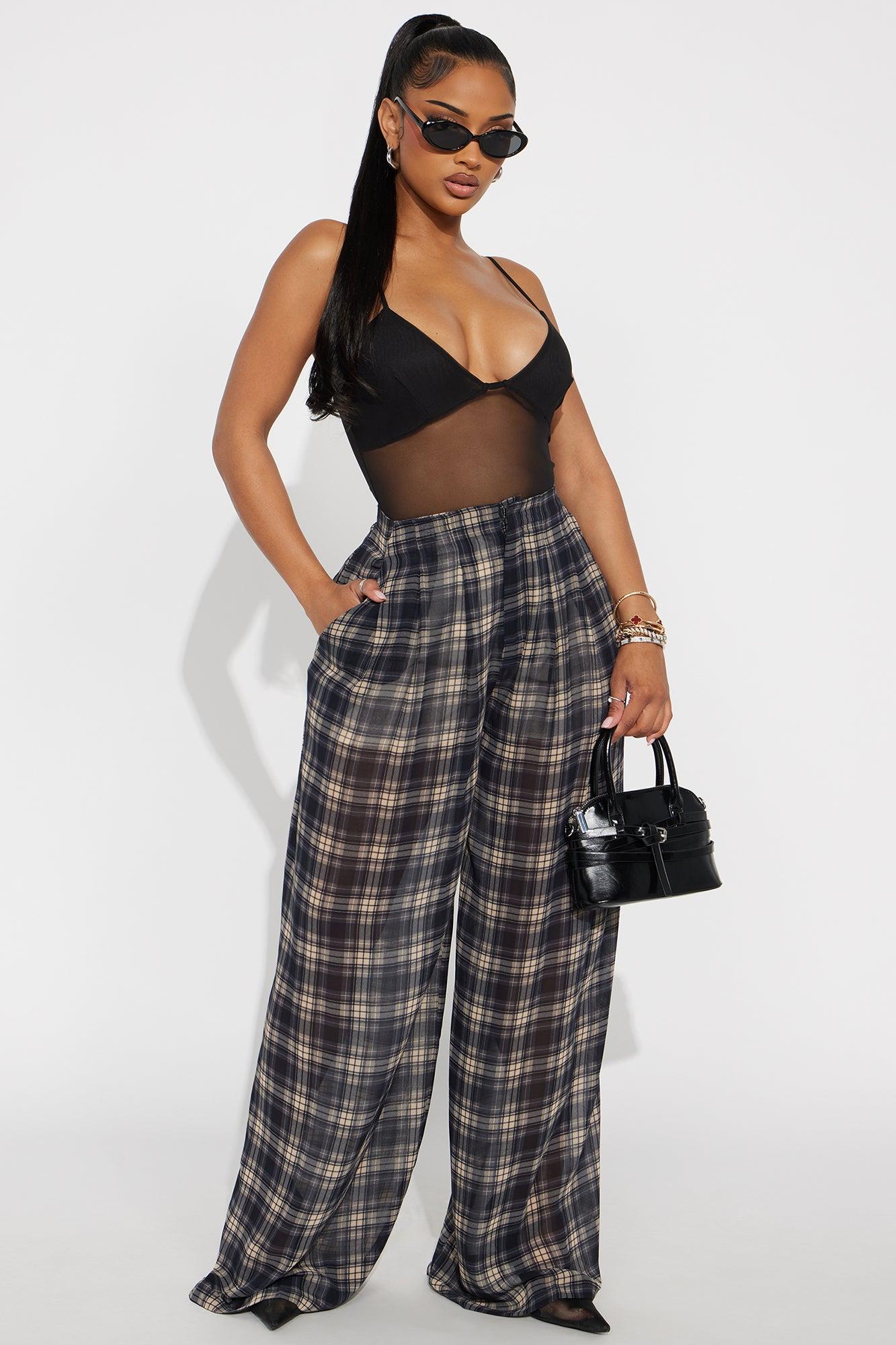 Check On You Wide Leg Pant - Black/combo Female Product Image
