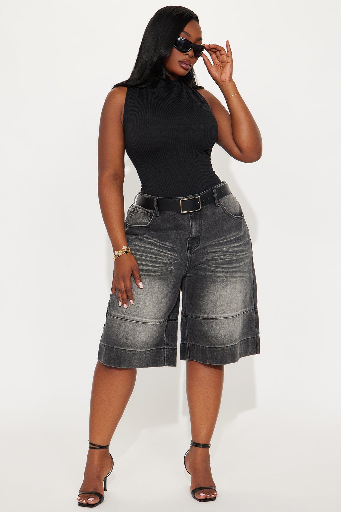 Tessa Ribbed High Neck Bodysuit - Black Female Product Image