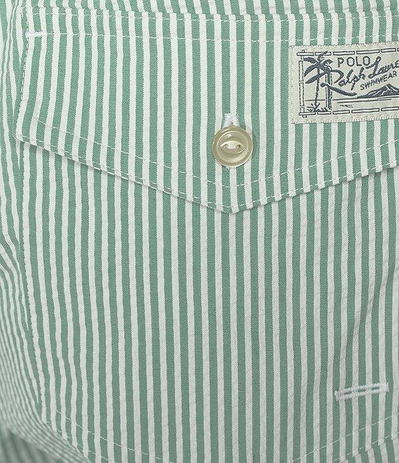 Polo Ralph Lauren Traveler Classic Bengal Stripe Printed Seersucker 5.75 Inseam Swim Trunks Product Image