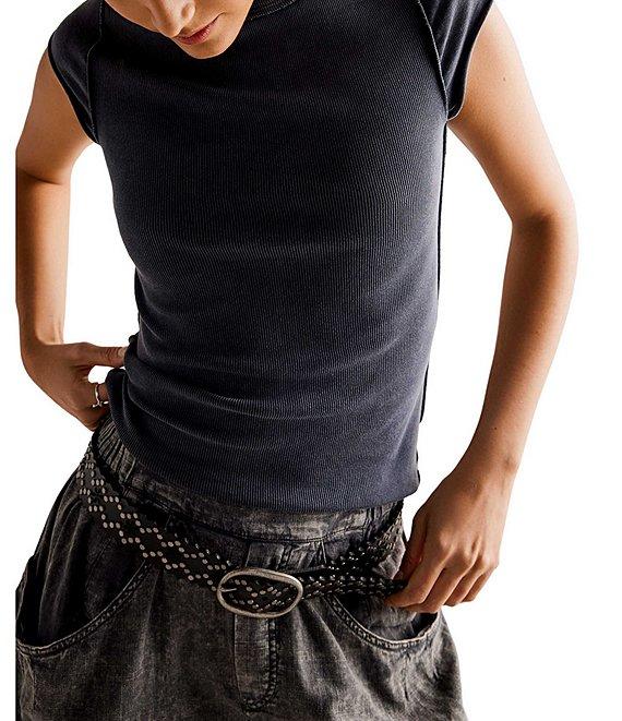 Free People Ever Had Crew Neck Short Sleeve Knit Tee Product Image