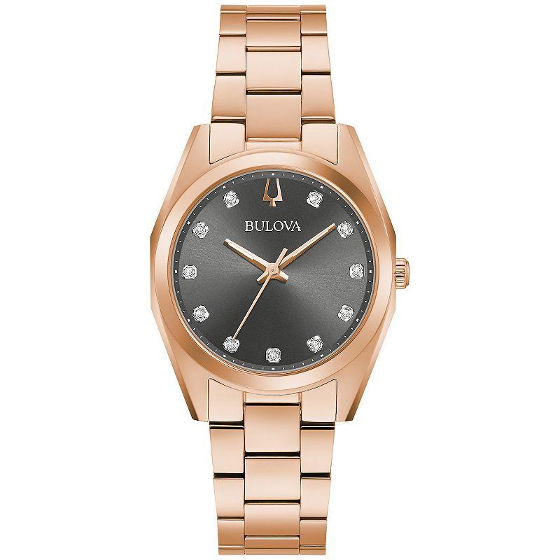 Bulova Womens Surveyor Womens Rose Gold-Tone Stainless Steel Watch Rosegold Product Image