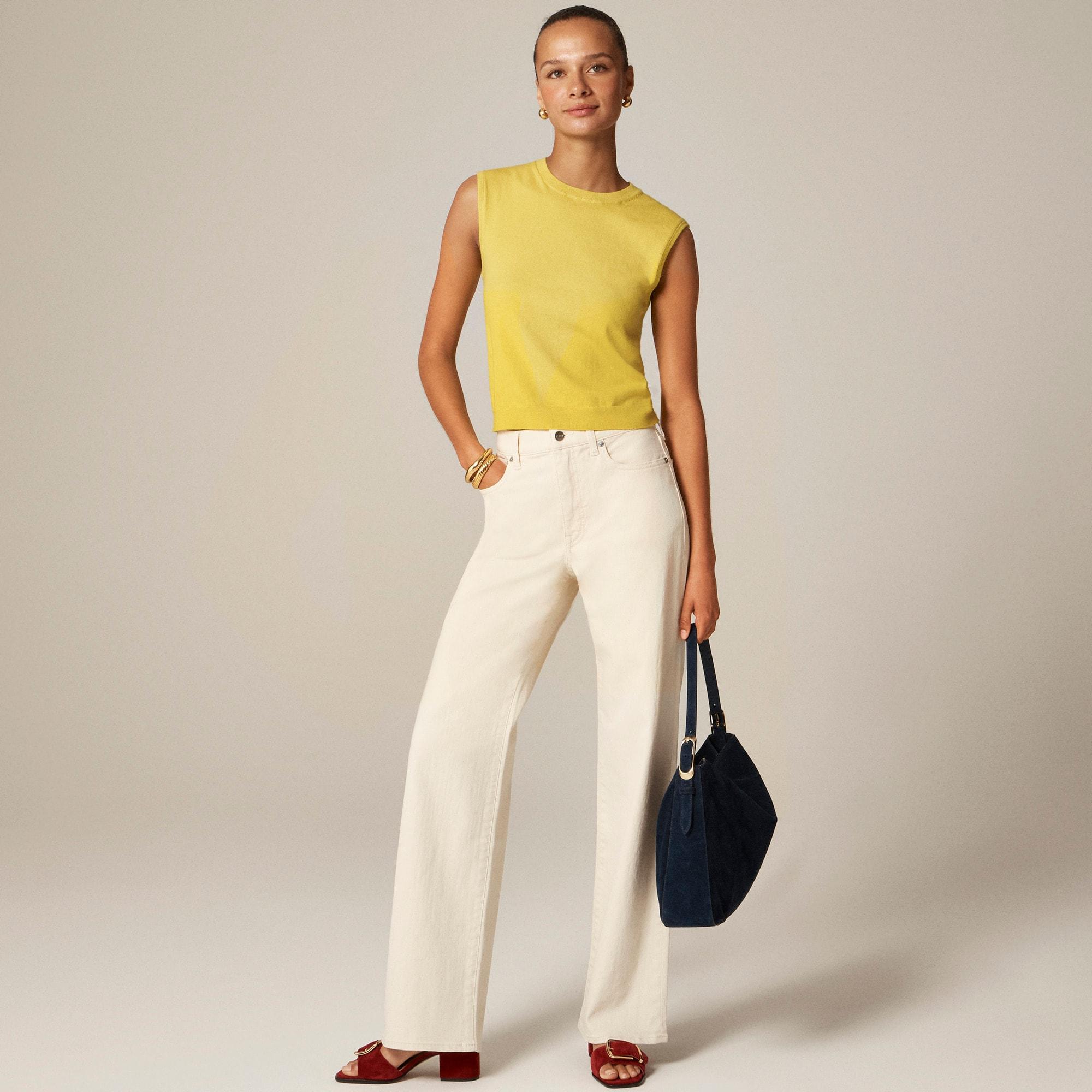 Featherweight cashmere-blend cropped sweater shell Product Image