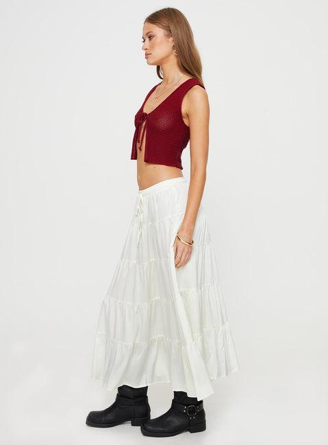 Keira Tiered Maxi Skirt Porcelain Product Image