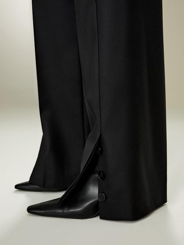 LILYSILK Women'S Wool Slacks - Black Wool Silk Blend - Ultimate Luxury Machine Washable Trousers 16 Product Image